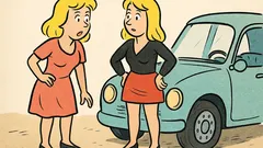 Vic: Dvije plavuše gledaju praznu gumu