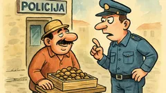 Vic: Haso prodaje koštice ispred postaje