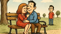 Vic: Par se mazi na klupi u parku