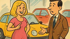 Vic: Plavuša ulazi u autosalon po auto