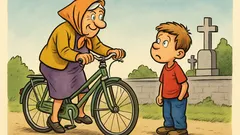 Vic: Baka ide biciklom na groblje...
