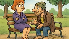 Vic: Žena sjedne na klupu u parku