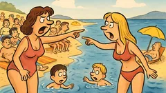 Vic: Prepuna plaža, Darko otpliva predaleko