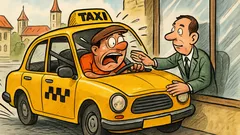 Vic: Putnik potapša taksista po ramenu…