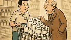 Vic: Čovjek gura kolica toaletnog papira