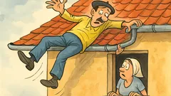 Vic: Mujo popravlja krov i klizi