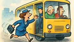 Vic: Trči žena za autobusom, maše i viče