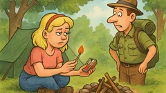 Vic: Ide plavuša na kampiranje...