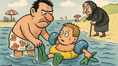 Vic: Hercegovac uči sina plivati na moru