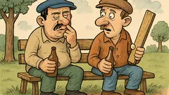 Vic: Mujo kopa po nosu na klupici