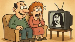 Vic: Muž i žena gledaju horor film...