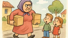 Vic: Fata nosi dva paketa kući