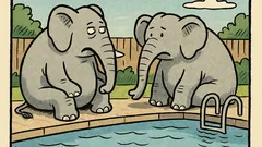 Vic: Sjede dva slona kraj bazena...